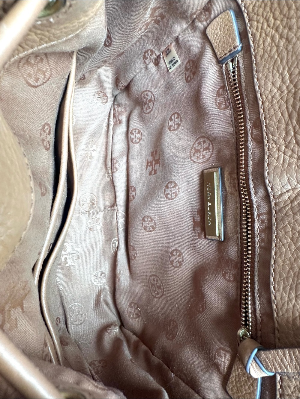 Tory Burch Frances Saddle Bag pebbled leather brown tassel - Picture 13 of 17